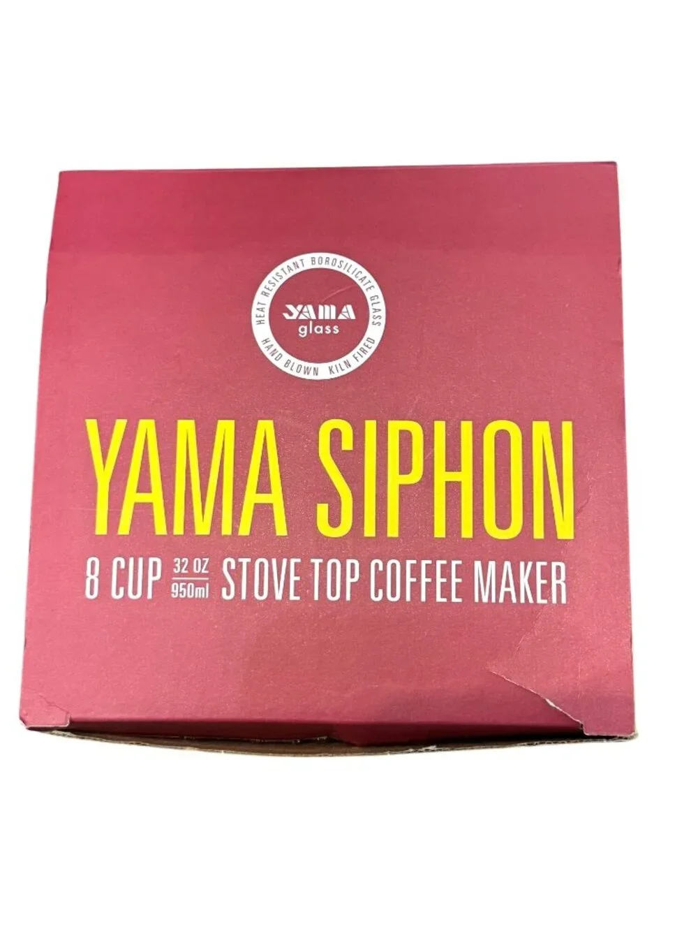 Yama 8-Cup Stove Top Coffee Siphon Brewer Heat-Resistant Glass 32 Oz SY-8